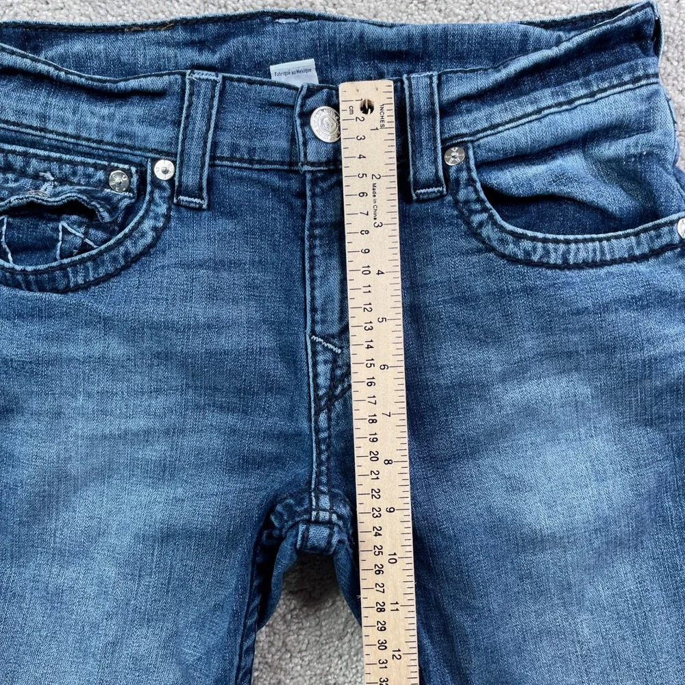True Religion Jeans Mens 30x34 Blue Skinny Flap Pockets Big T Stretch Denim